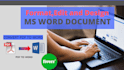 format and design your document,cv, and letterhead in ms word