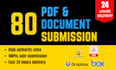 do PDF submission manually on 80 high da document sharing sites