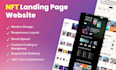 create modern responsive nft landing page and nft website