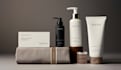 design premium skincare label, cosmetic label, and 3d mockups