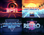 create a 80s logo synthwave 3d text in chrome and neon styles