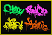 make a graffiti tag with spray paint textures for your logo