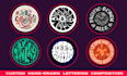 design custom creative circular lettering sticker