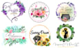 do feminine watercolor boho flowers logo