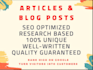 write profesional SEO articles or blogs