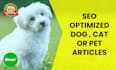 write SEO optimized pet articles, dogs and cats blog posts