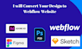 convert your figma, xd design into responsive  webflow website