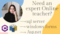 teach asp dot net, desktop app and sql server