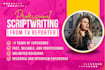 write your professional script as a TV reporter