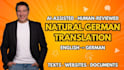 translate english to german with human editing