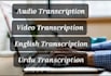 do transcription in urdu and english