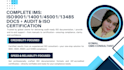 do iso 9001, 14001, 45001, 13485, 27001 documentation and certifications