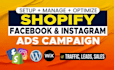 setup and manage shopify facebook ads instagram ads campaign