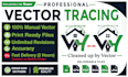 do vector tracing, vectorize, redraw, edit logo, image, font
