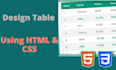 design stylish HTML,CSS tables