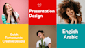 design a powerpoint presentation in english and arabic