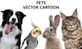 draw your pets into vector cartoon art in 24 hours