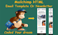 design responsive, editable mailchimp HTML email template or newsletter