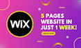 do 5 page website in just 1 week through wix
