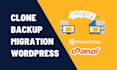 migrate, transfer, backup wordpress website to another hosting