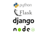 develop backend using nodejs, django, flask, python