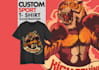 draw custom sports illustration tshirt merchandise