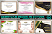 do professional certificate, diploma or custom certificate design