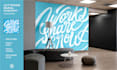 create mural lettering sketch for your studio or office