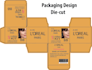 create packaging design, die cut, label design