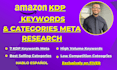 research amazon categories and 7 keywords meta for KDP book