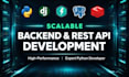 develop rest API and backend with django, fastapi, postgresql and redis