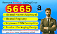 remove or fix amazon listing error code 5665 and approve gtin exemption