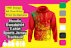 design sublimation hoodie 3d and 2d mockups
