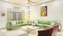 design living room, bedroom and kitchen