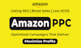 setup manage and optimize your amazon PPC campaigns, amazon fba ppc ads campaign