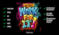 create trendy and retro t shirt designs for print on demand