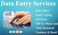 do data entry typing work job