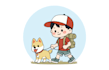 create cute cartoon character for sticker and mascot
