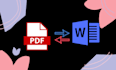 convert PDF to word, handwriting to word, convert scan pdf to excel