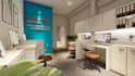 design office interior with 3d renderings