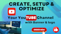 create and setup youtube channel, logo, channel verify