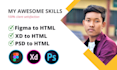 convert figma to bootstrap 5 xd to HTML CSS responsive website design