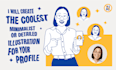 create a minimalist illustration for your personal profile
