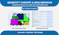 provide quantity takeoff, boq, material takeoff and cost estimation