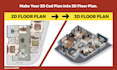 make 3d floor plan for your apartments and other spaces