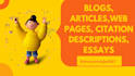 write blogs articles,web pages, citation descriptions,essays