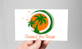 outstanding beach coconut tree logo with express delivery