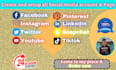 create and setup all social media account and pages
