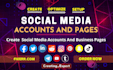 create social media accounts, professionally all pages set up and optimize