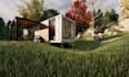 design and  3d render tiny houses and shipping container  houses